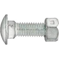 Boulon de pare-chocs tête ronde 7/16-14 x 1-1/4" avec écrou de blocage, Plaqué Zinc, Cap Inox