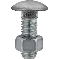 7/16-14 x 1-1/2" Round Head Bumper Bolt with Nut, Zinc Plated, Stainless Steel Cap