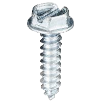 #10 x 3/4" Slotted Hex Head Self-Tapping Screw with Washer, Zinc