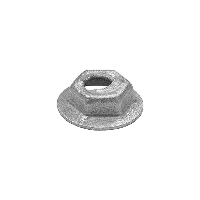 Hex nut with zinc thread cutting washer, stud size 5/32" washer dia. 9/16"