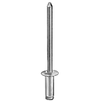 Pan-L Steel Rivet dome head 5/32" dia. 3/8" length 3/16"-1/4" grip range, Silver color