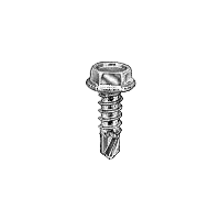 Self-Tapping Screw #8 x 1/2" Hex Head with TEKS Washer, Zinc