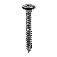 #8 x 1-1/4" #6 Phillips Oval Head Self-Tapping Screw with SEMS Washer - Oxide Black