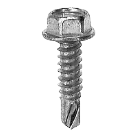 Self-tapping screw # 14 x 1" Hex head with washer SUPER TEKS, zinc