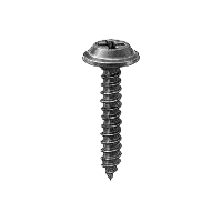 #8 x 1" Phillips Flat Head Self-Tapping Screw with Washer, Black