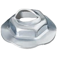 Thread cut hex nut, stud size 6.3mm dia. washer 18mm - Zinc