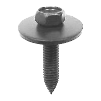 Carriage bolt M6-1.0 x 30mm metric head IND. SEMS hex with washer - phosphate