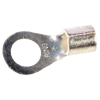 Non-Insulated Ring Terminal, 6 Wire Gauge, 3/8" Shank Size
