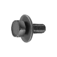 Carriage Bolt M6-1.0 x 16mm Hex. SEMS with washer - Fluorocarbon Black