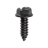 #14 x 3/4" Slotted Hex Head License Plate Screw - Black E-coat