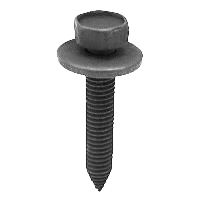 M6-1.0 x 35mm SEMS Hex Head Carriage Bolt with Washer - Black Phosphate