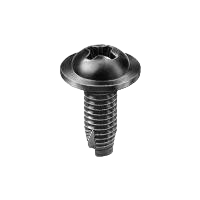 Hyundai M6-1.0 License Plate Thread Cutting Screw, Phillips Head - Black Zinc