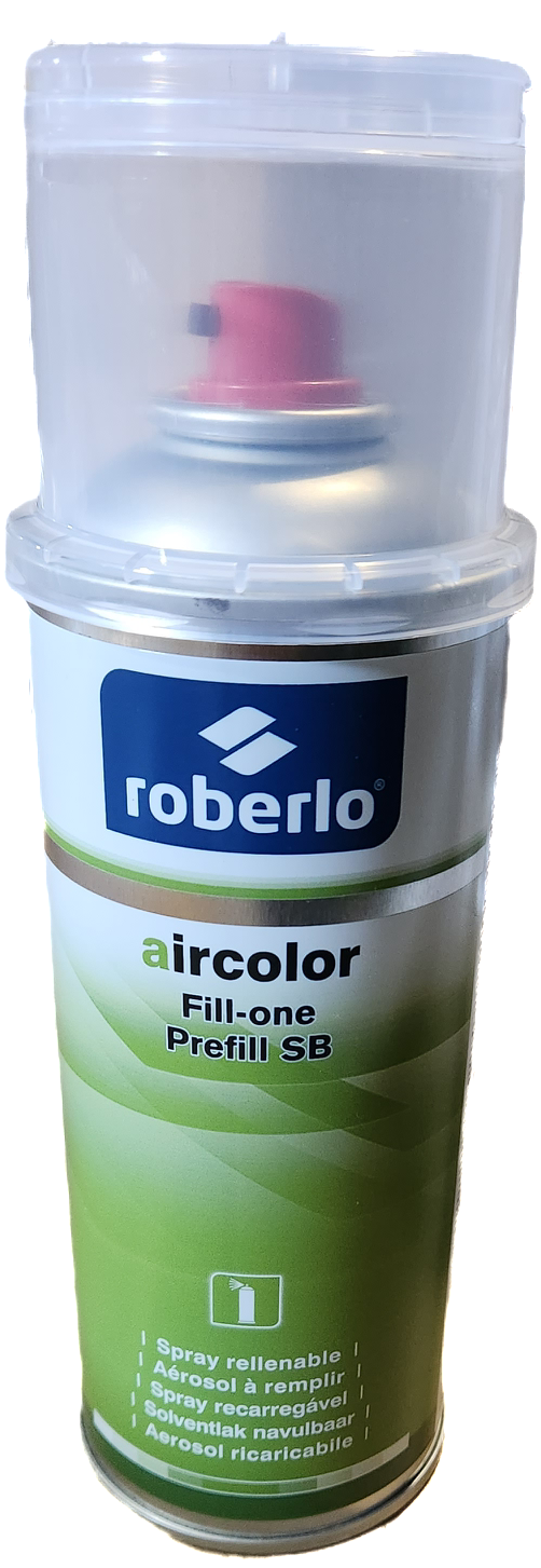 Refillable aerosol for preparing solvent-based paint