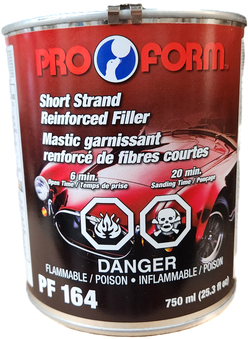 Mastic garnissant renforcé de fibres courtes