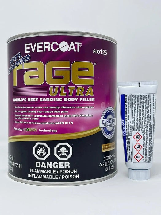 RAGE ULTRA MASTIQUE DE REMPLISSAGE FACILE À PONCER AVEC DURCISSEUR,GALLON